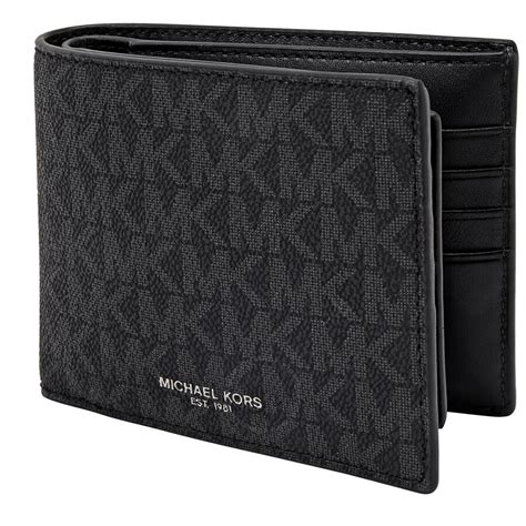 black michael kors wallet men|michael kors slim wallet black.